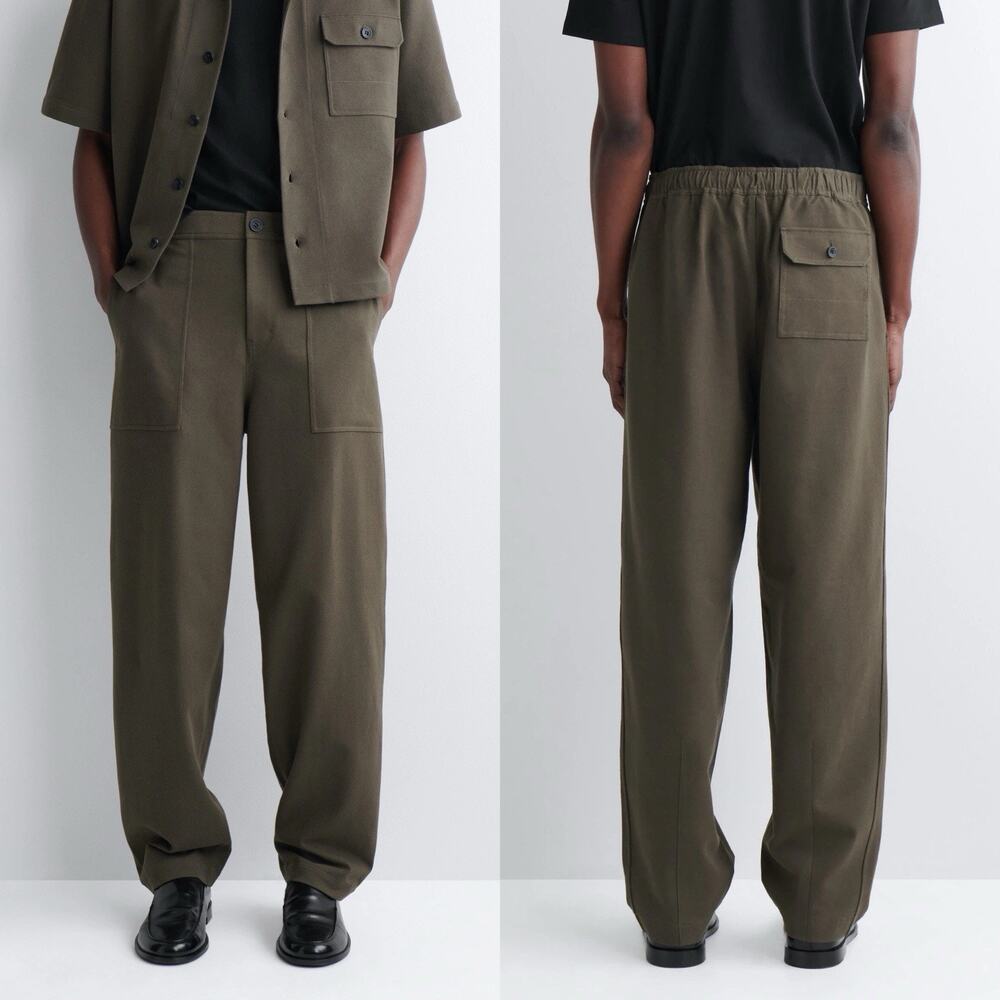 COS Men's Army Brown Green Casual Straight Leg Relaxed Utility Pants Small